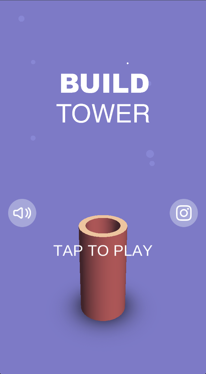 Tap to Play opens the tower-building challenge. This version uses a cylindrical tower rather than the rectangular blocks described in the earlier guide.